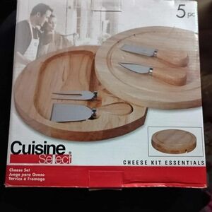 Cuisine Select Cheese Set with Wooden Board NEW